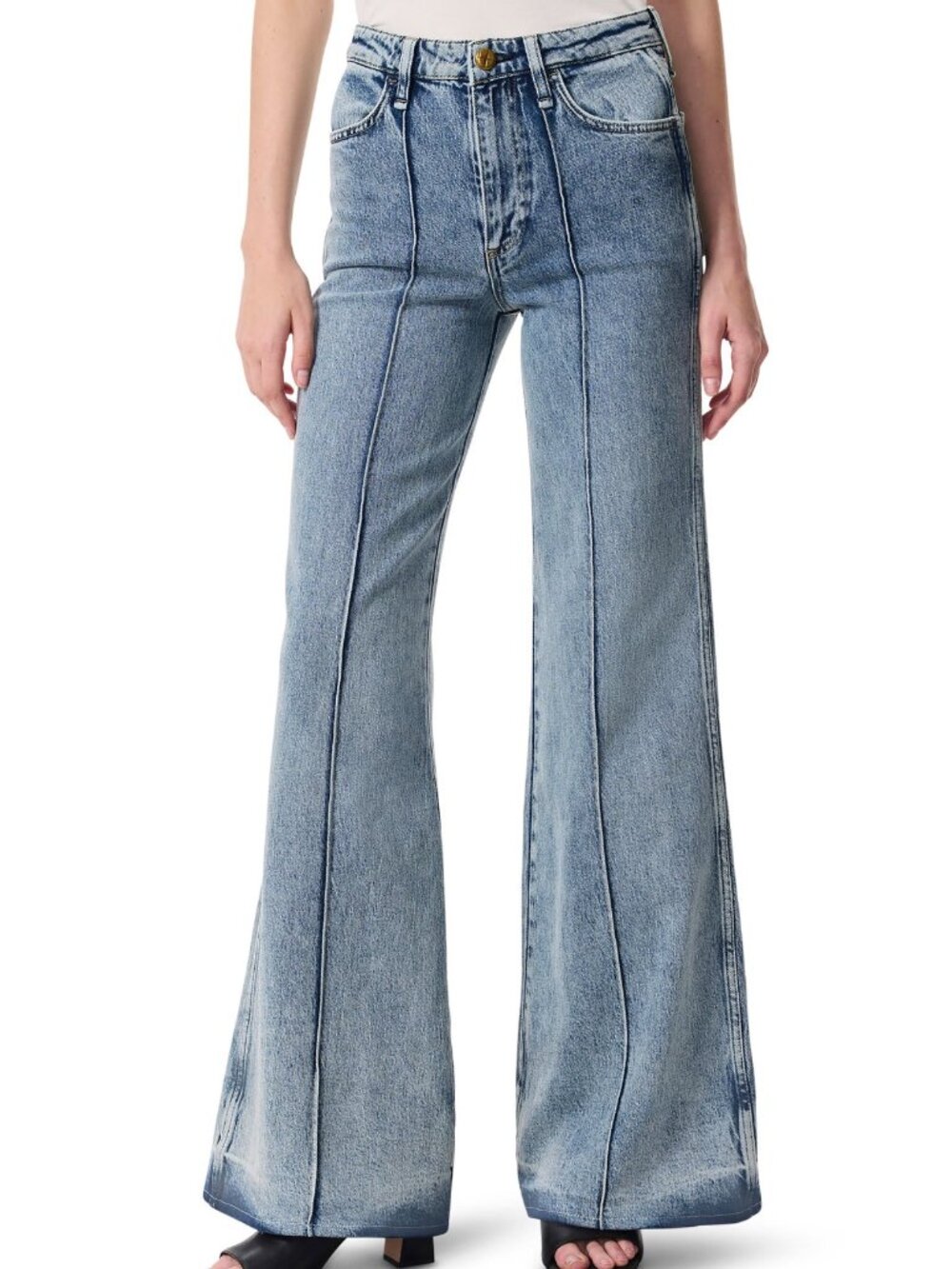rag & bone High Rise Skylar Wide Leg Trouser Jeans Clementine Blue 27 Womens